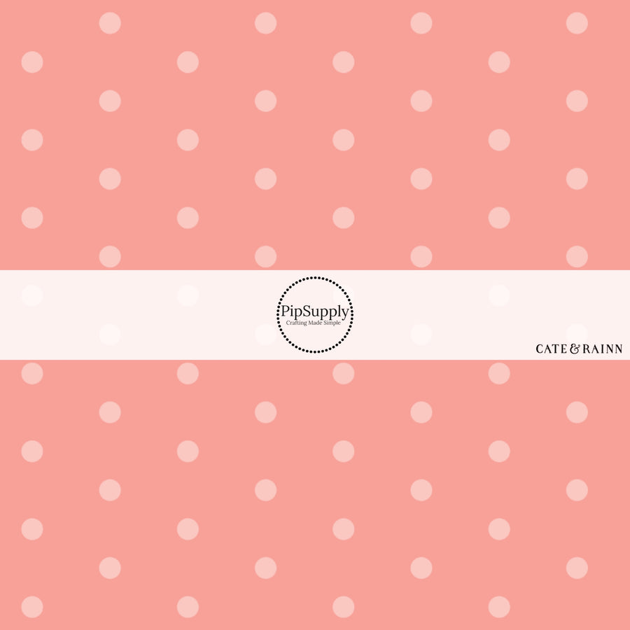 These dot fabric by the yard features peach dots pattern. This fun pattern fabric can be used for all your sewing and crafting needs!