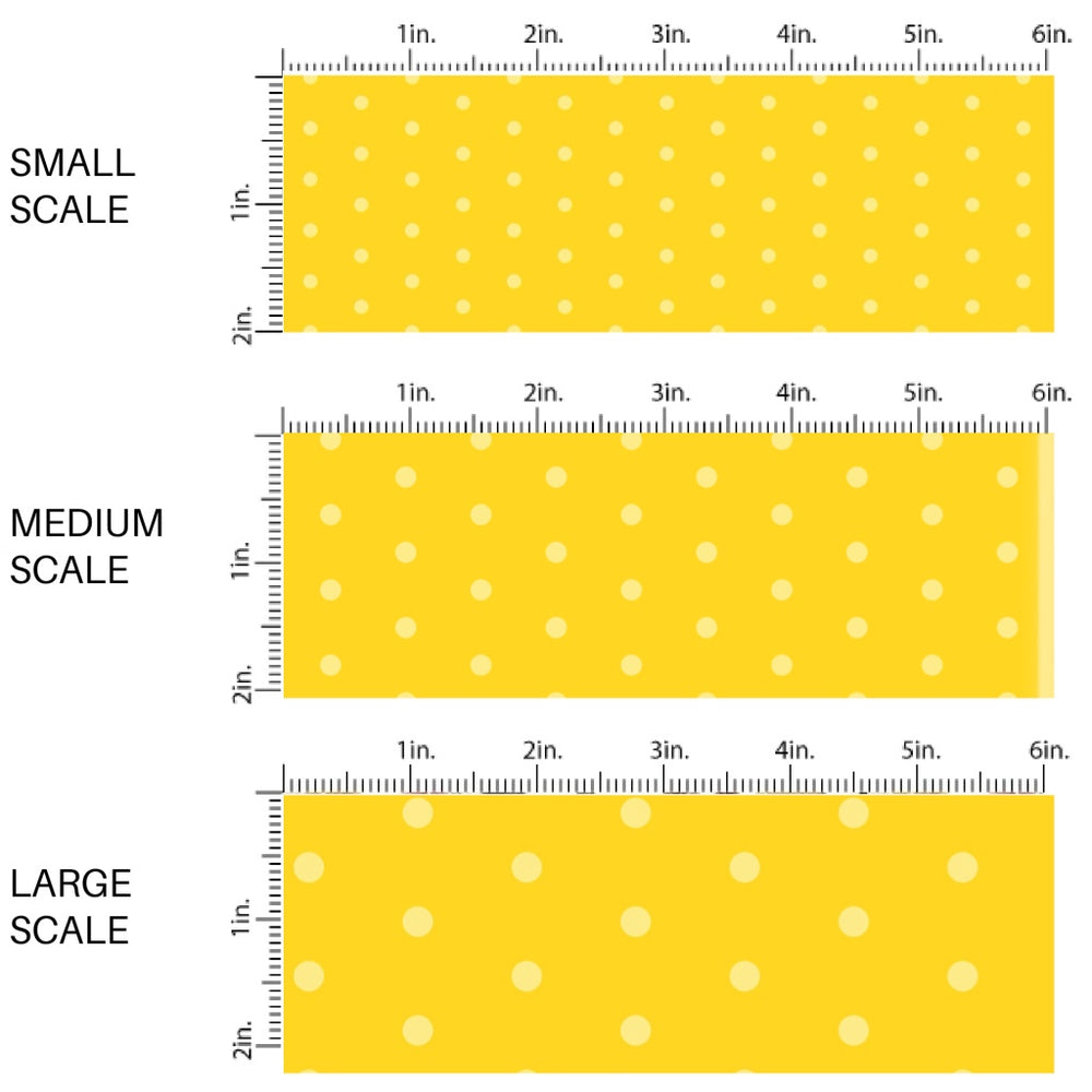 These dot fabric by the yard features yellow dots pattern. This fun pattern fabric can be used for all your sewing and crafting needs!