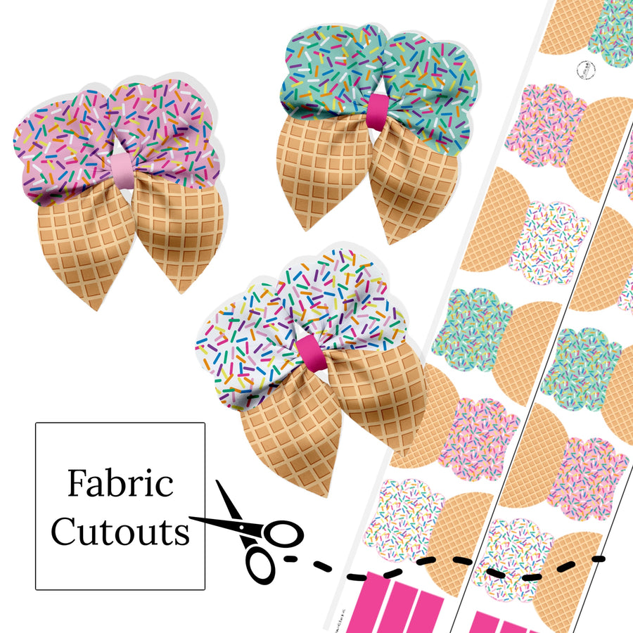 These ice cream themed neoprene bubble bows can be quickly cut and assembled for a trendy bow. They're ideal for easy at-home styling, individual use, or even resale. Get creative and add a splash of color to your look with these low-maintenance bows!