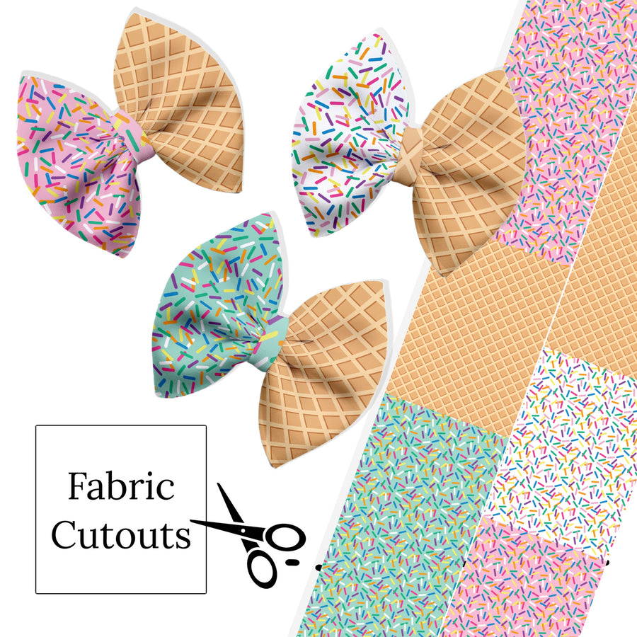 These ice cream neoprene pinch bows can be quickly cut and assembled for a trendy bow. They're ideal for easy at-home styling, individual use, or even resale. Get creative and add a splash of color to your look with these low-maintenance bows.