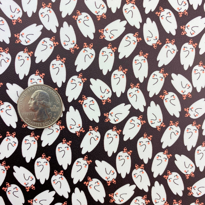 Girly Orange Ghosts Vegan Leather