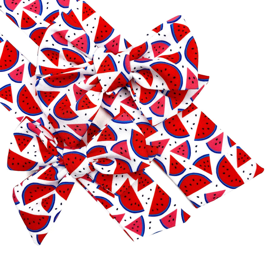 These patriotic finished edge fabric bow strips are made from woven polyester with cotton-like resemblance. Perfect for this summer and Independence Day! These hair no sew bow strips can be easily tied and attached to a clip for a finished hair bow. Hand wash in cold water and air dry.