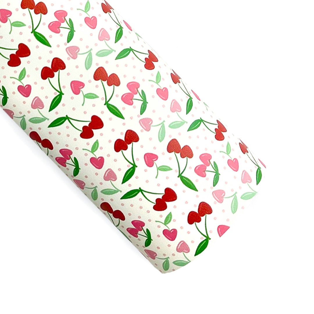 Cherry Hearts Vegan Leather