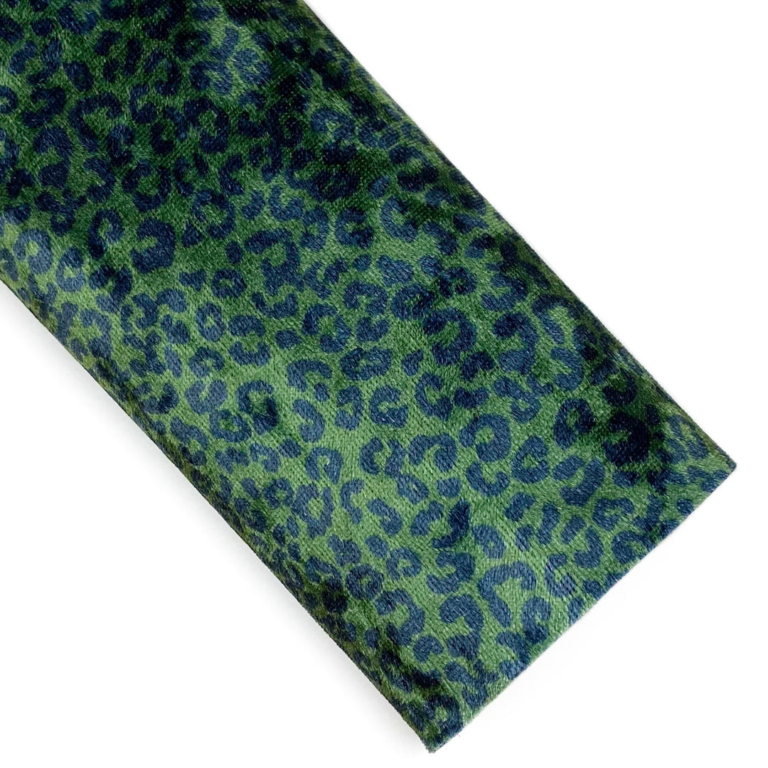Forest Leopard Crushed Velvet Vegan Leather