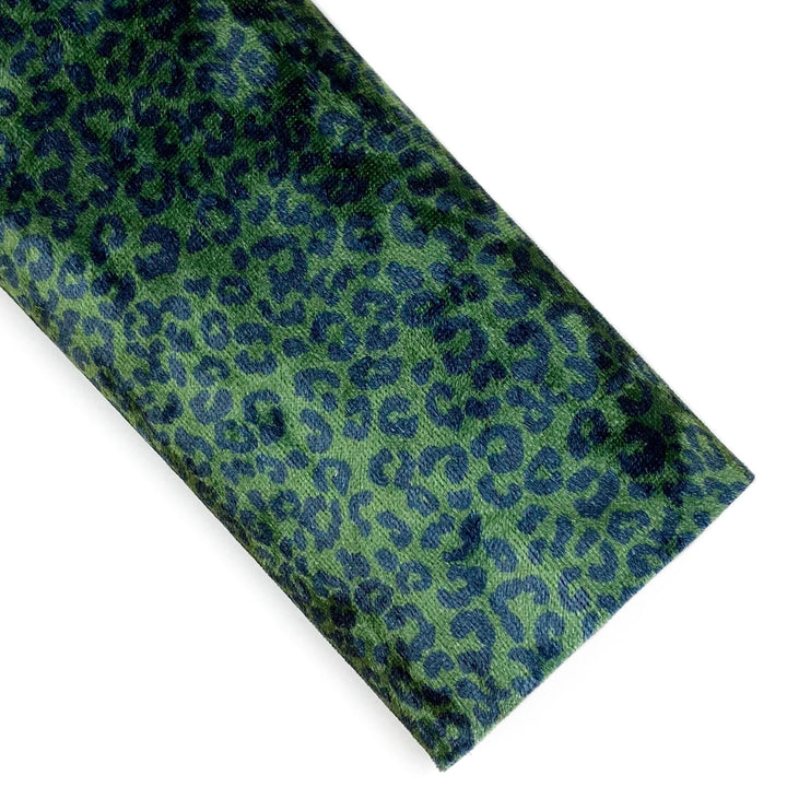 Forest Leopard Crushed Velvet Vegan Leather