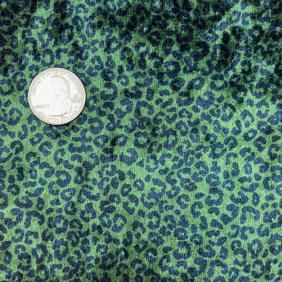 Forest Leopard Crushed Velvet Vegan Leather