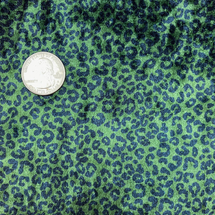 Forest Leopard Crushed Velvet Vegan Leather