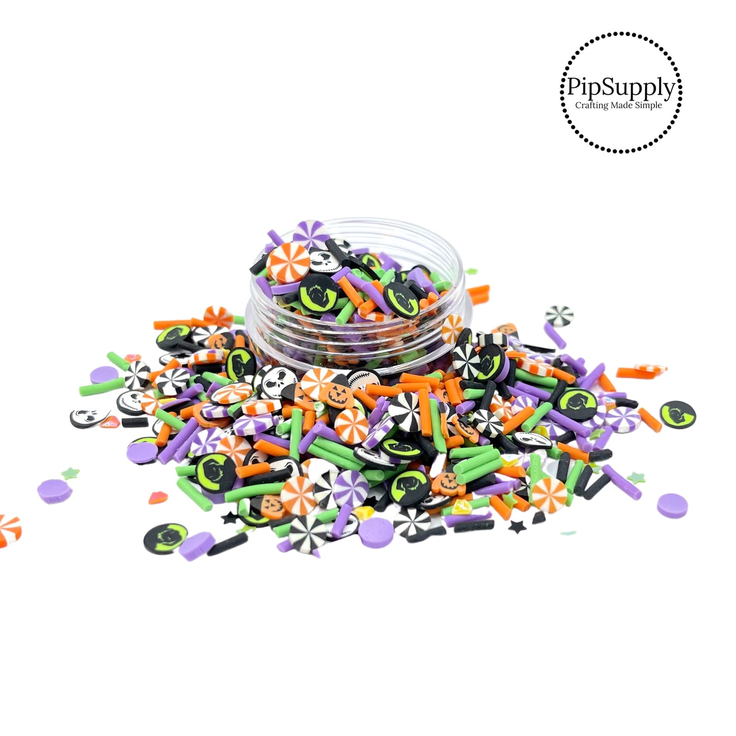 Spinkles, candy, jack, stars, and pumpkins clay slice mix