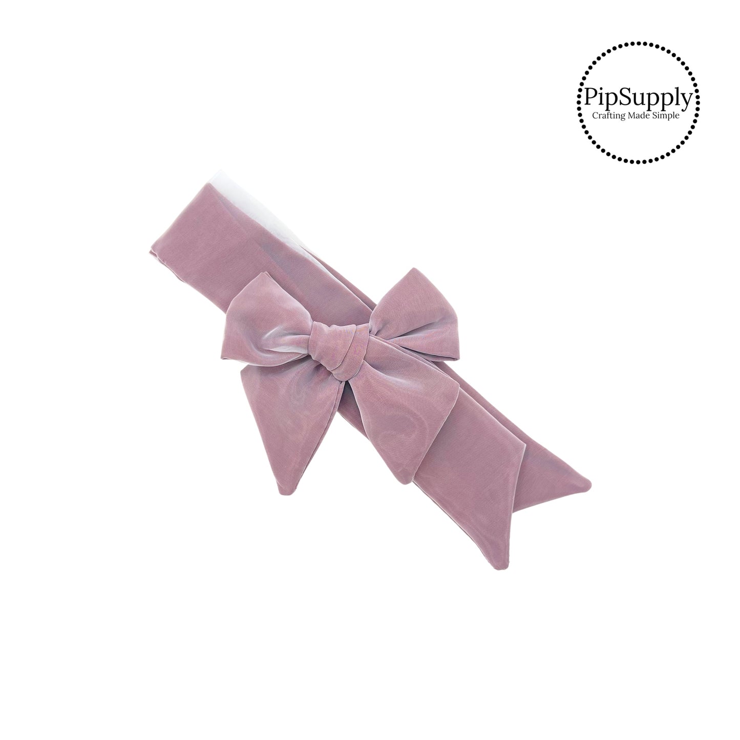 solid dark mauve hair bow strips
