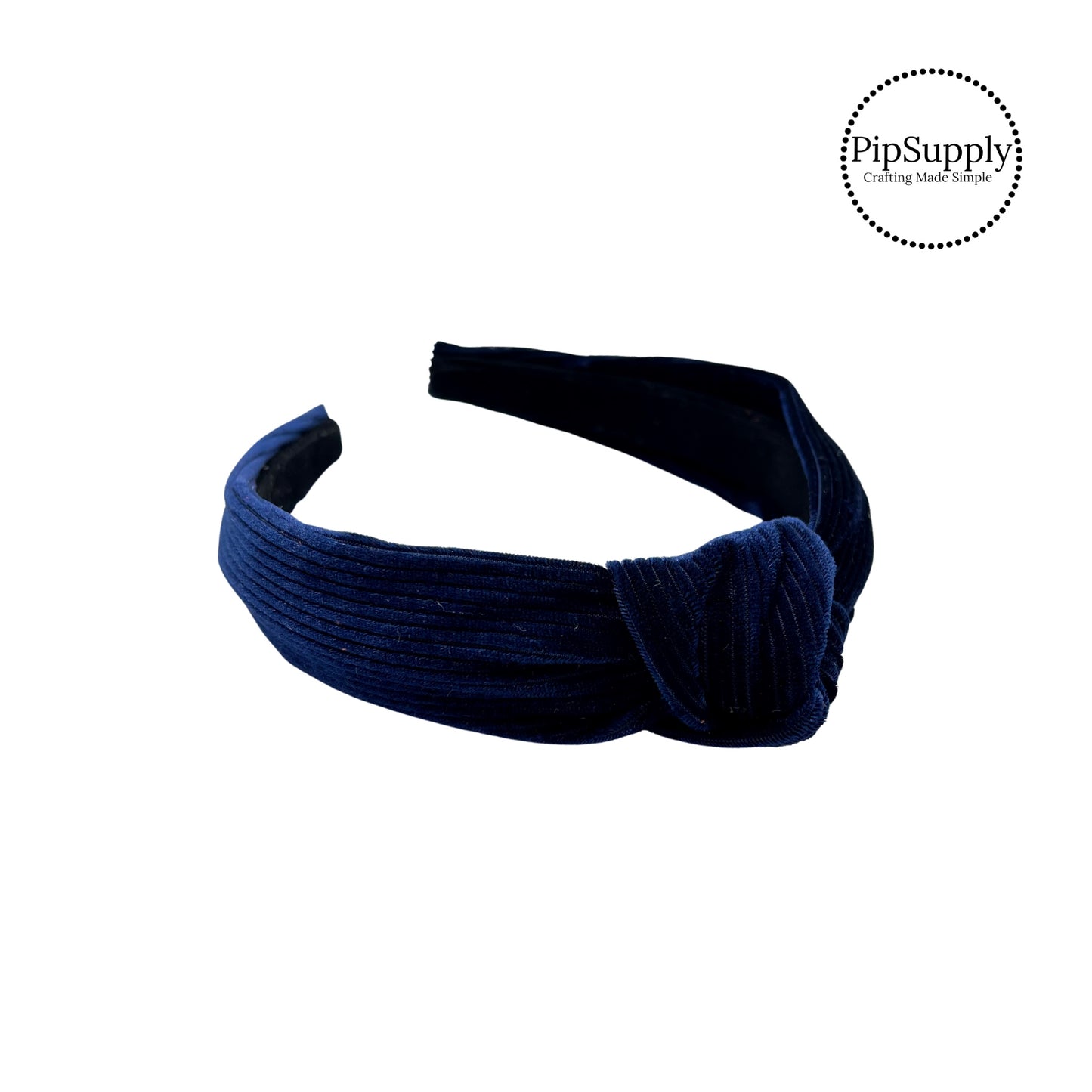 Midnight Navy Corduroy Velvet Knotted Headband