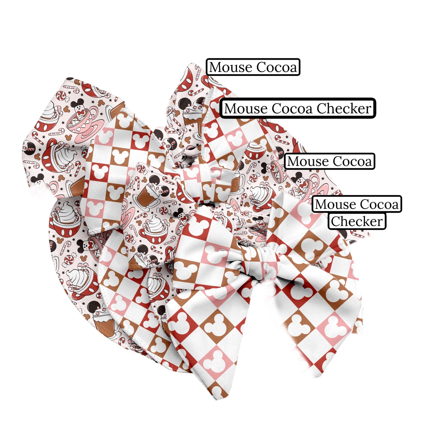 Mouse Cocoa Hair Bow Strips