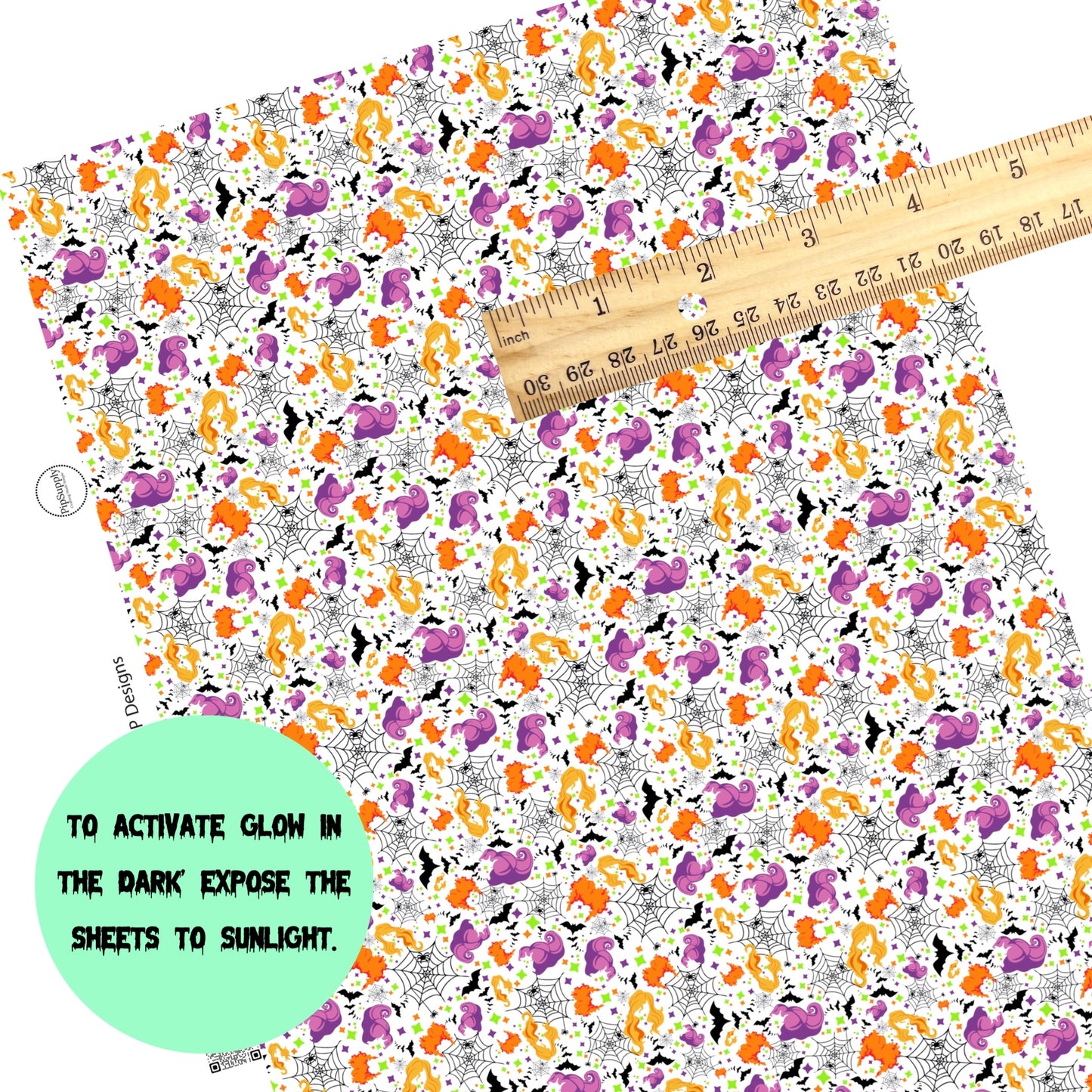 Neon speckles with witches hair faux leather sheets