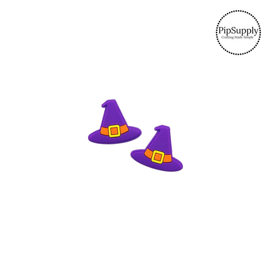 Orange Buckle Purple Witch Hat Flexible Embellishment