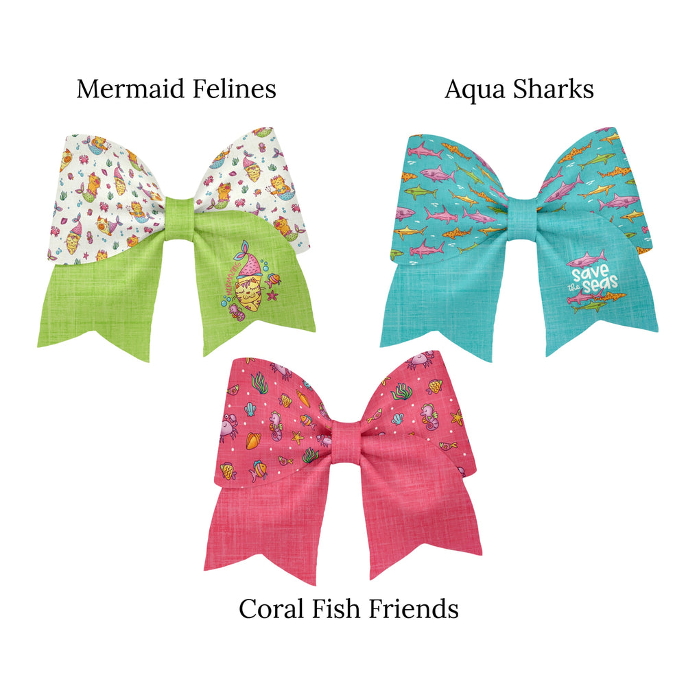 These ocean themed layered faux leather bows with colorful fish are ready to cut and assemble for many craft projects. These patterned cutouts can be used to make a hair bow, headband, banner, photo props, scrapbook, party or classroom decorations, bulletin board trim or anything creative! You will receive one faux leather sheet with varying quantities of cutouts based on your selections.