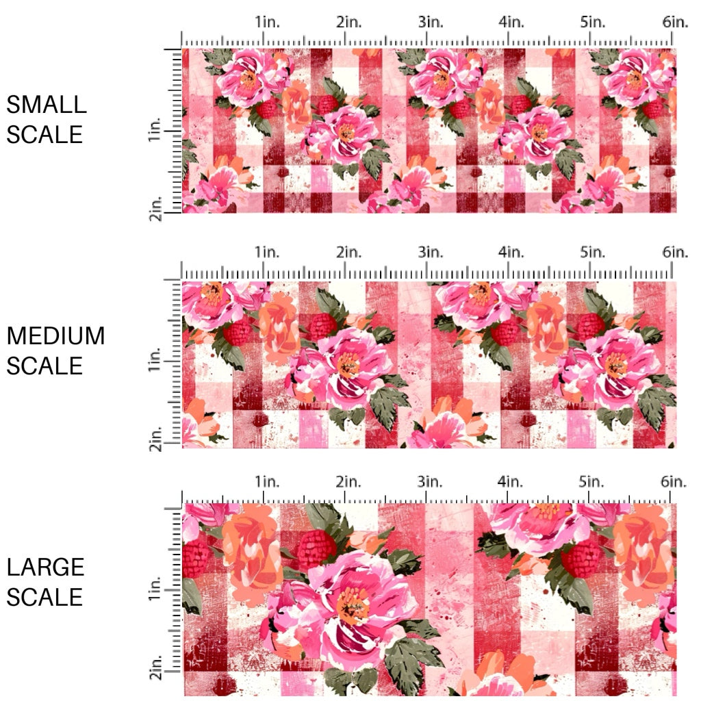 These spring fabric by the yard features watercolor flowers on plaid pattern. This fun pattern fabric can be used for all your sewing and crafting needs!