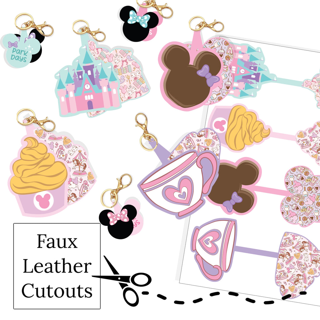 These magical themed faux leather sheets are ready to cut and assemble for many craft projects. These patterned cutouts can be used to make fold over keychains, photo props, scrapbooks, party or classroom decorations, bulletin board trim or anything creative!