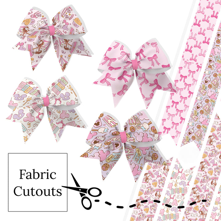 These magical themed neoprene cheer bows can be quickly cut and assembled for a trendy bow. They're ideal for easy at-home styling, individual use, or even resale. Get creative and add a splash of color to your look with these low-maintenance bows.
