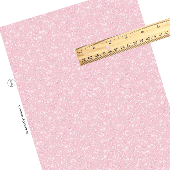 Light pink bandana pattern western themed faux leather sheet.