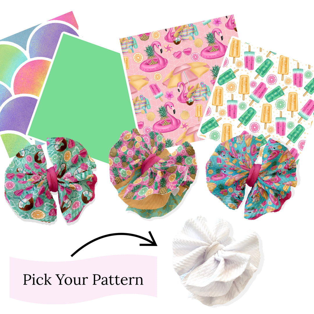 Shredded Piggies Fabric Bow - Pick Your Pattern