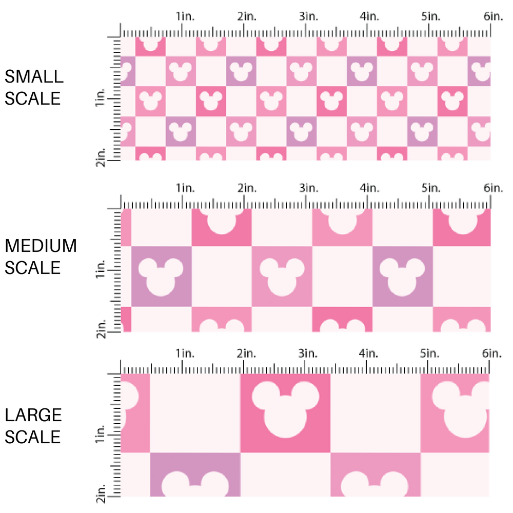 Lilac Purple and Pink Mouse Checkered Fabric by the Yard scaled image guide.