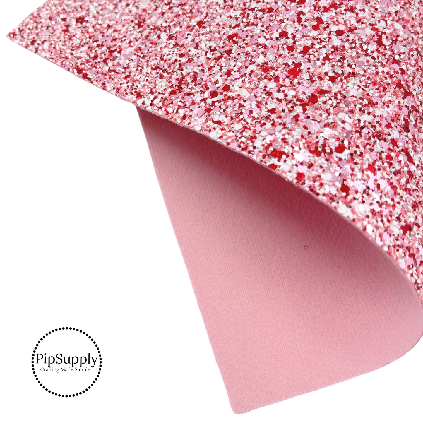 Pink Candy Cane Chunky Glitter Sheet