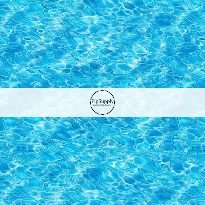 These summer themed fabric by the yard features pool water. This fun pattern fabric can be used for all your sewing and crafting needs!