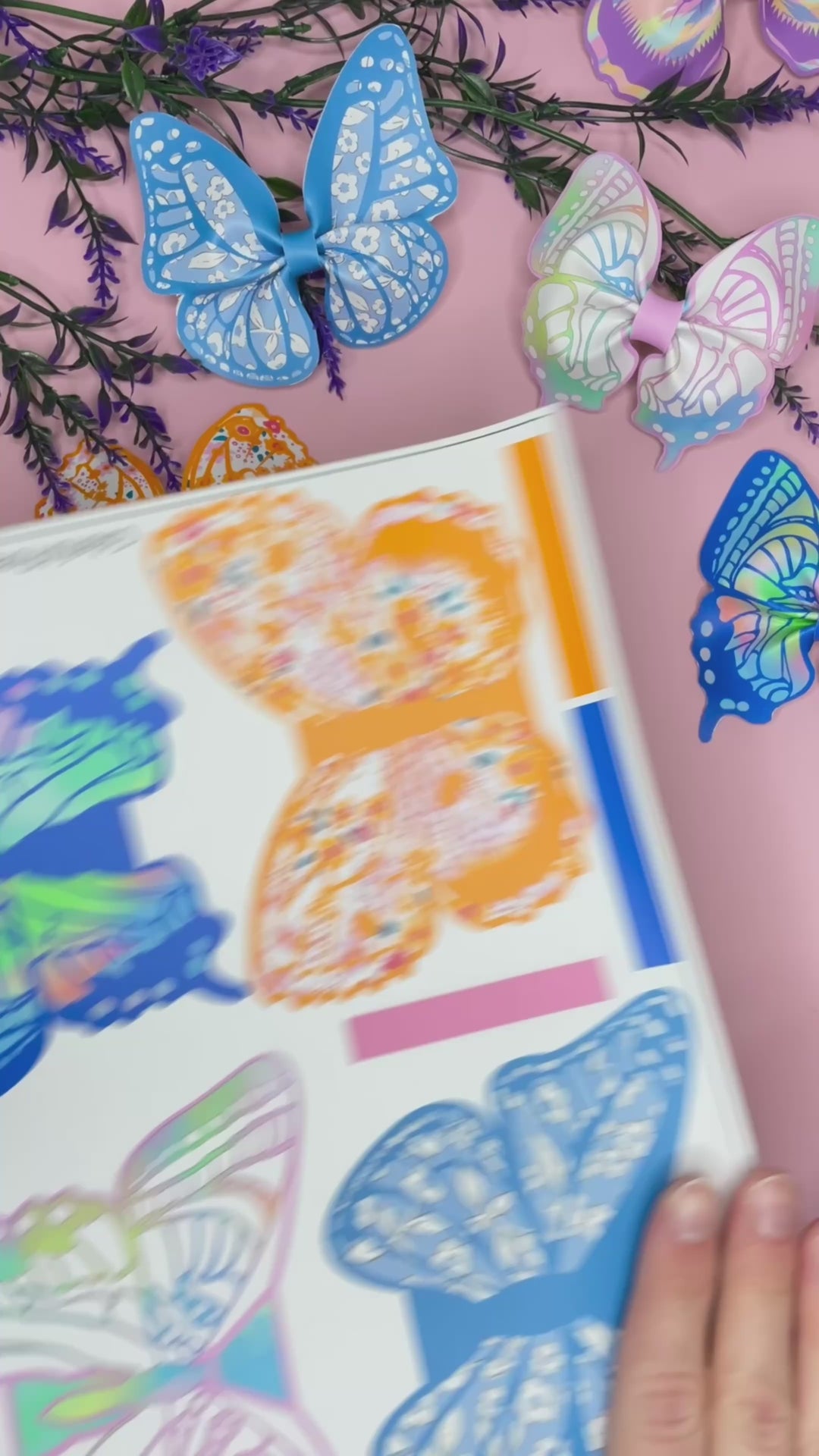 Colorful Floral Butterfly Cutouts Faux Leather DIY Hair Bows & Craft Cutouts