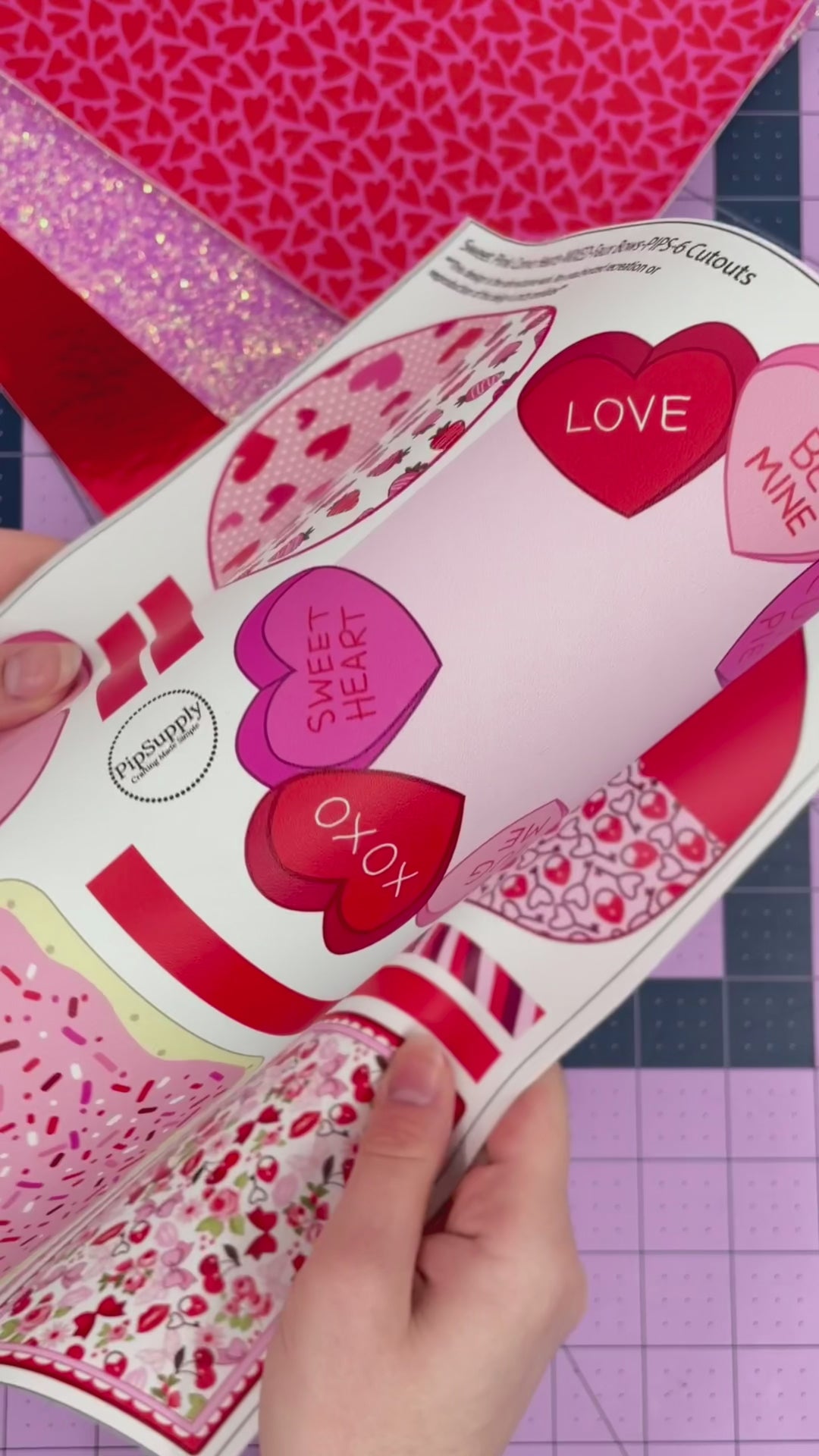 Retro Convo Hearts Faux Leather DIY Hair Bows & Craft Cutouts