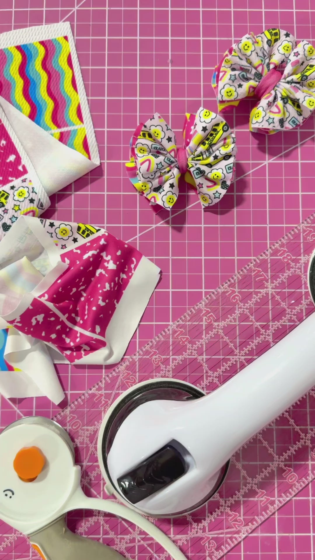 LAYERED Shredded Stars and Stripes Fabric DIY Hair Bow Cutouts