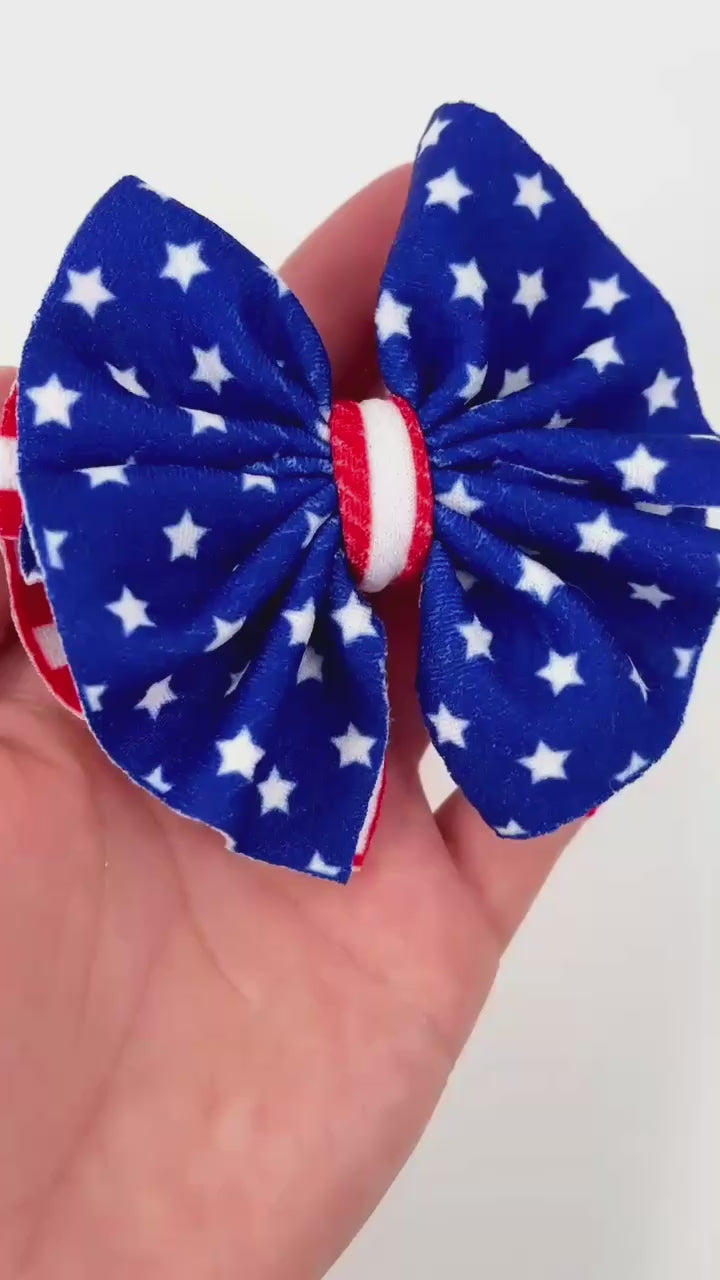 LAYERED Shredded Stars and Stripes Fabric DIY Hair Bow Cutouts