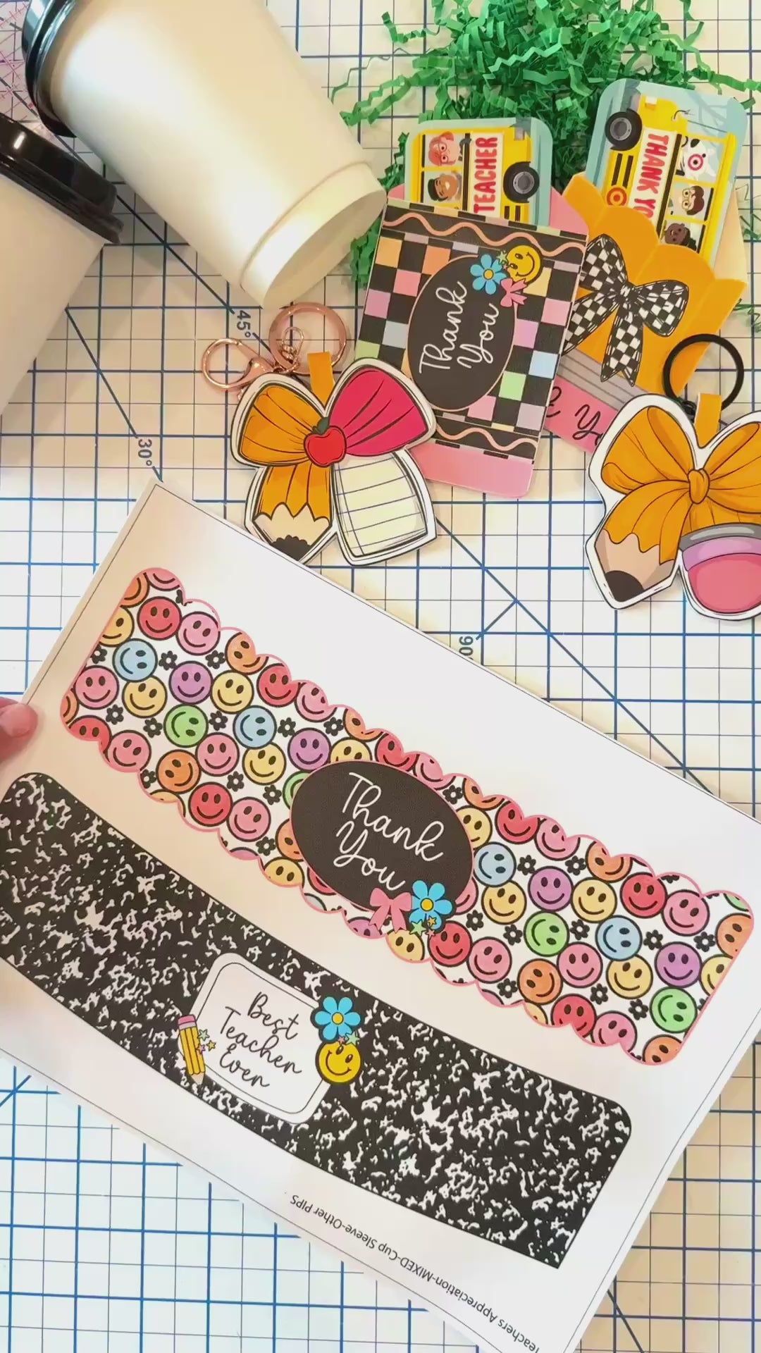 Teacher Appreciation Faux Leather DIY Cup Sleeve