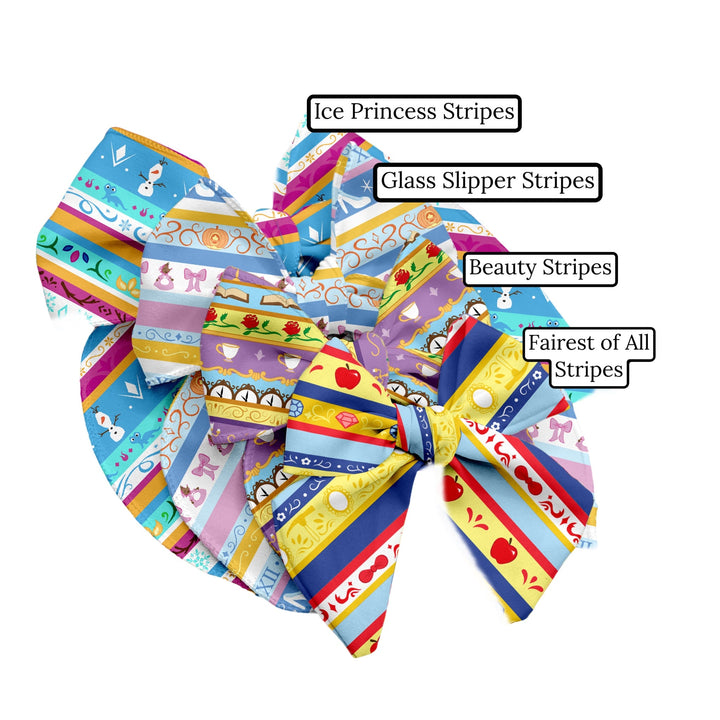 Ice Princess Stripes Princess Hair Bow Strips