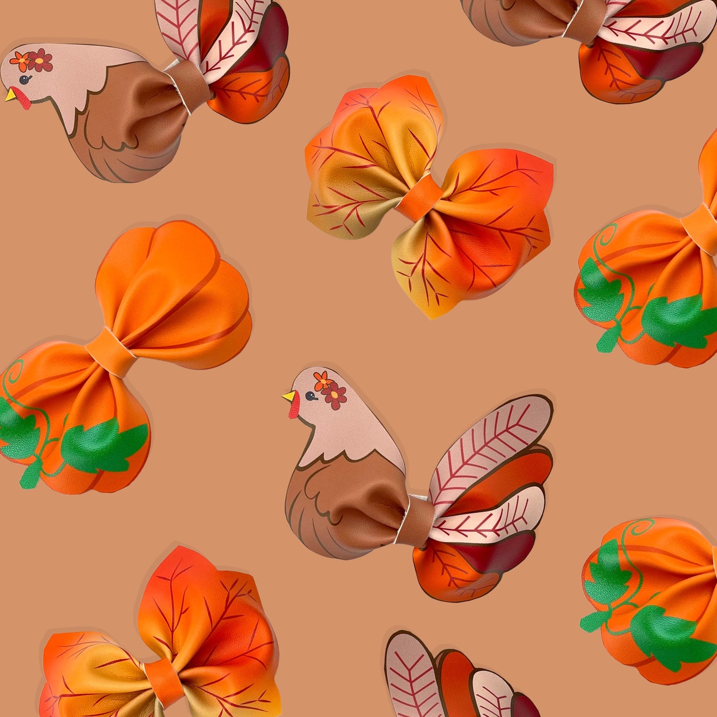 Thanksgiving Faux Leather DIY Hair Bows & Craft Cutouts - PIPS EXCLUSIVE