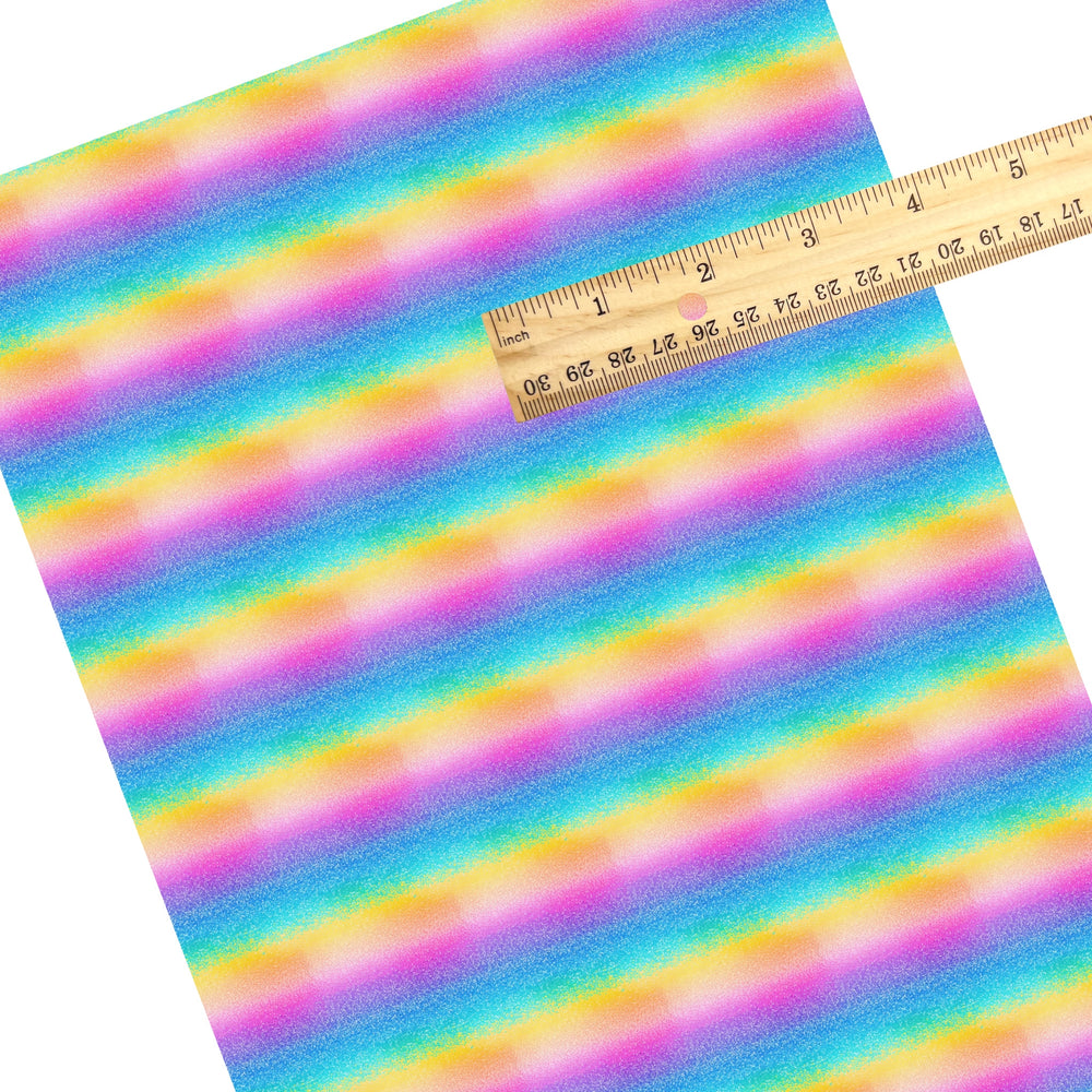 These beach themed faux leather sheets contain the following design elements: rainbow ombre sand. Our CPSIA compliant faux leather sheets or rolls can be used for all types of crafting projects.