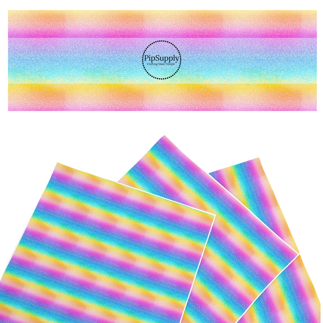 These beach themed faux leather sheets contain the following design elements: rainbow ombre sand. Our CPSIA compliant faux leather sheets or rolls can be used for all types of crafting projects.