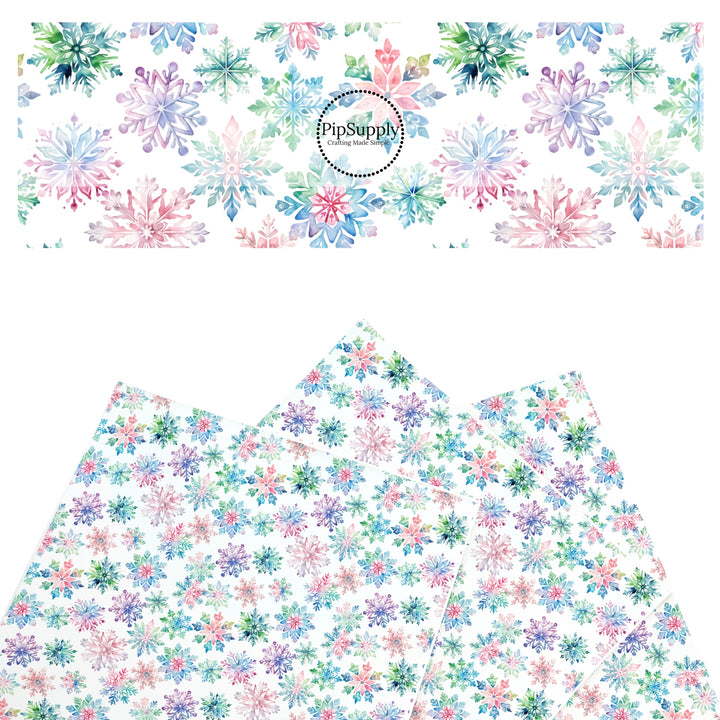 multi rainbow snowflakes