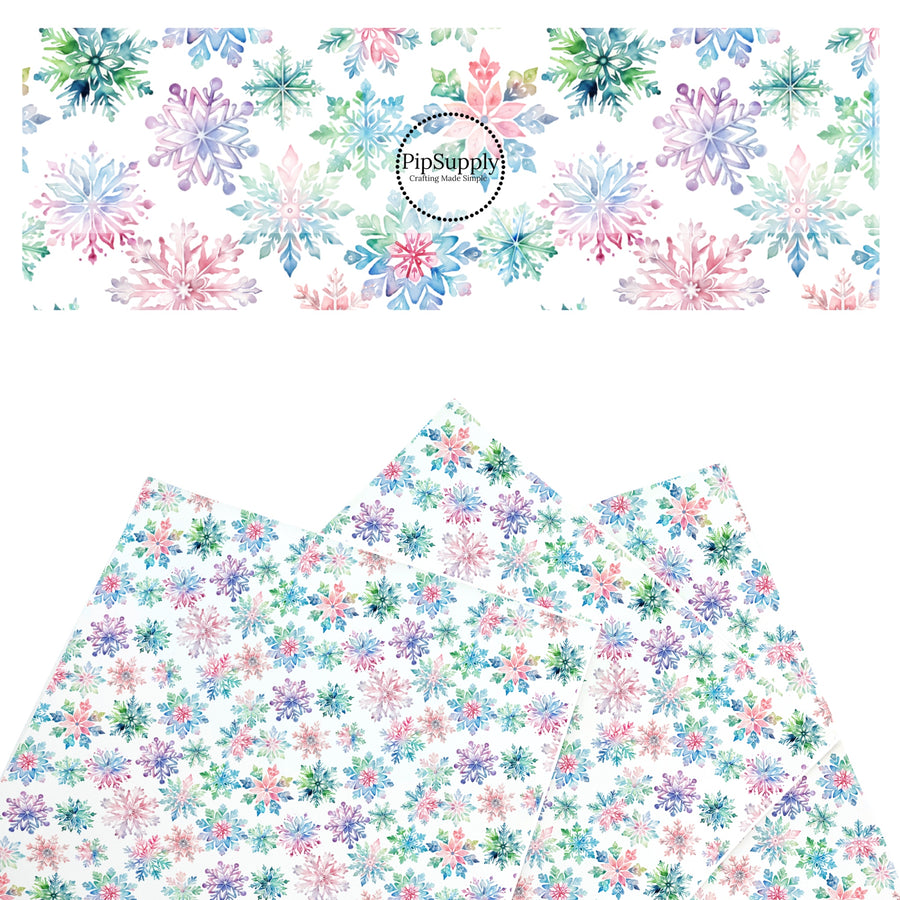 multi rainbow snowflakes