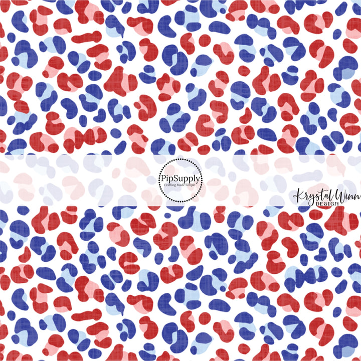 These patriotic bow strips with small red and blue cheetah print pattern are great for personal use or to sell.