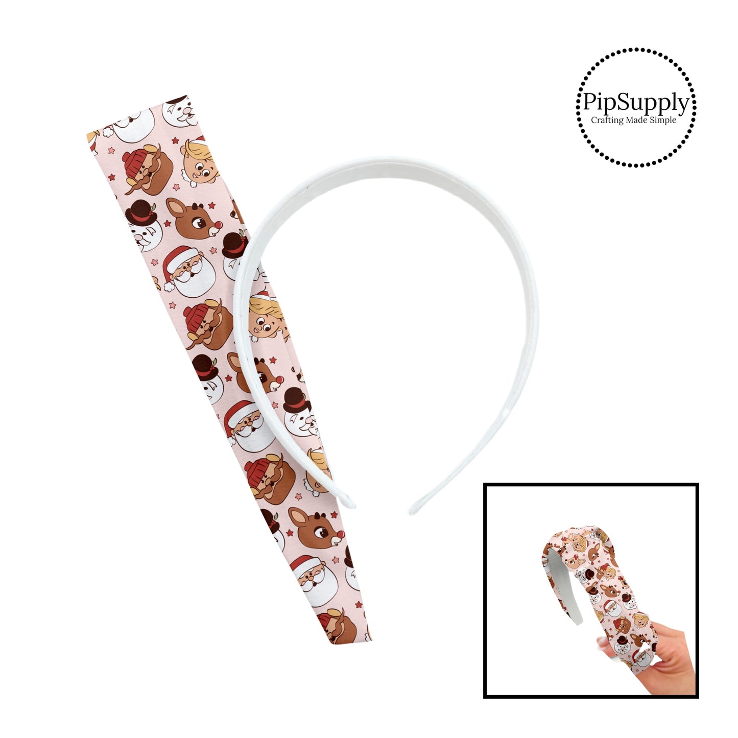 Reindeer, santa, elves, and snowman knotted headband kit