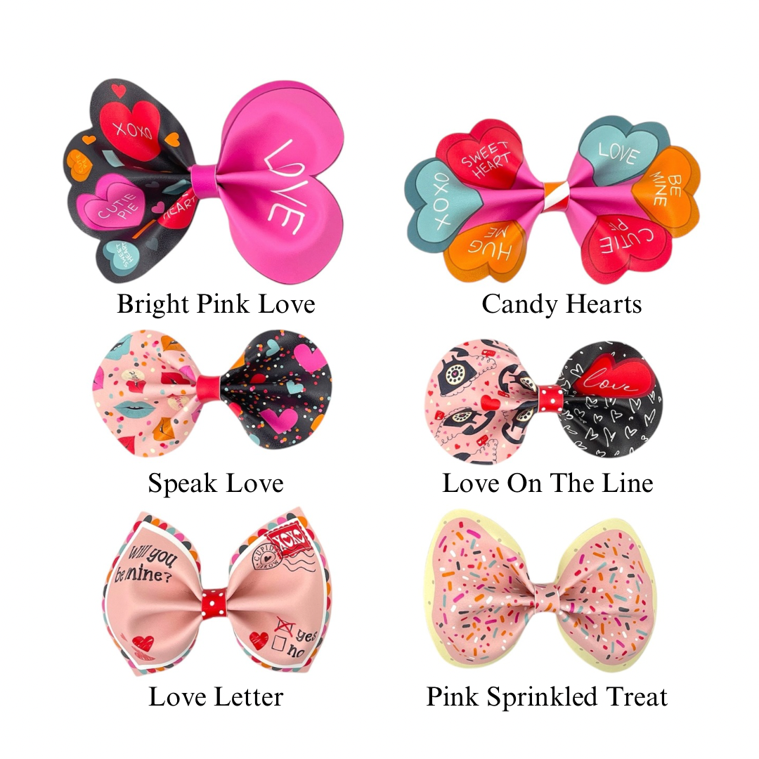 Retro Convo Hearts Faux Leather DIY Hair Bows & Craft Cutouts