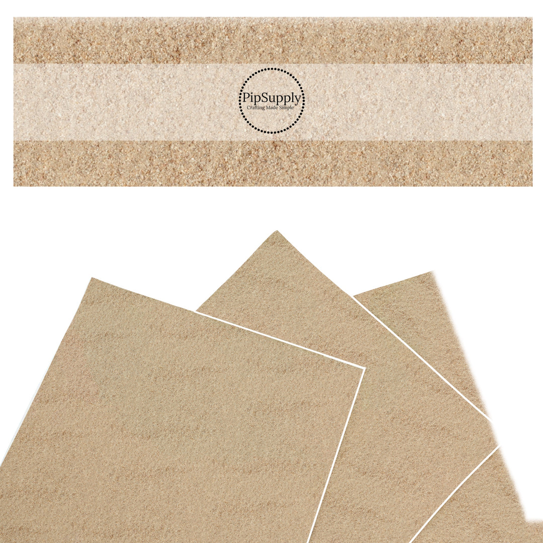 These beach themed faux leather sheets contain the following design elements: beach sand. Our CPSIA compliant faux leather sheets or rolls can be used for all types of crafting projects.
