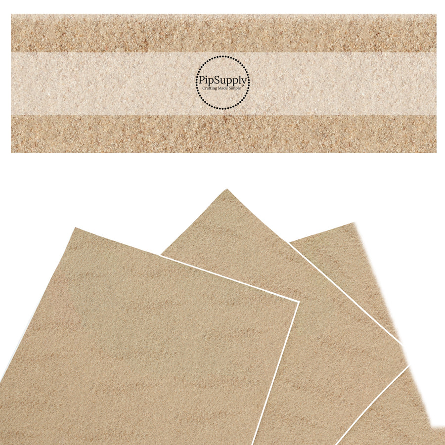 These beach themed faux leather sheets contain the following design elements: beach sand. Our CPSIA compliant faux leather sheets or rolls can be used for all types of crafting projects.
