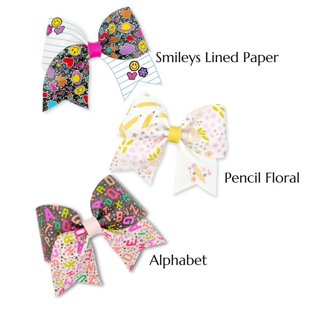 Floral and Smiley Twirl Faux Leather DIY Hair Bows