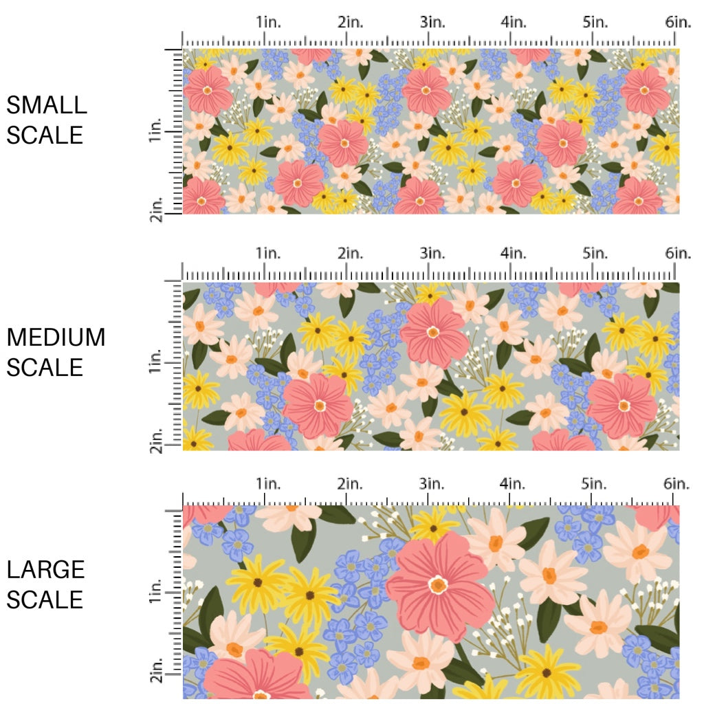 These spring fabric by the yard features spring wildflowers. This fun pattern fabric can be used for all your sewing and crafting needs!