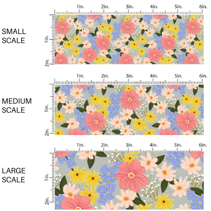 These spring fabric by the yard features spring wildflowers. This fun pattern fabric can be used for all your sewing and crafting needs!