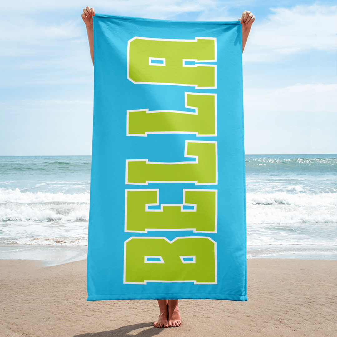 Bright Bold Personalized Beach Towel