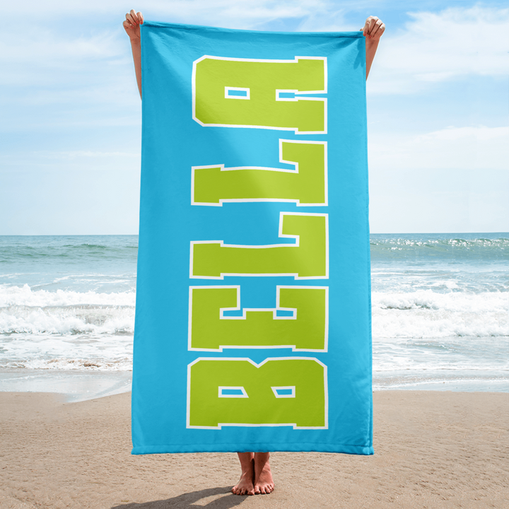 Bright Bold Personalized Beach Towel