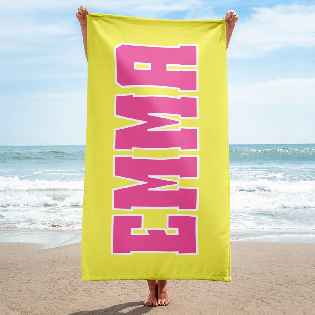 Bright Bold Personalized Beach Towel