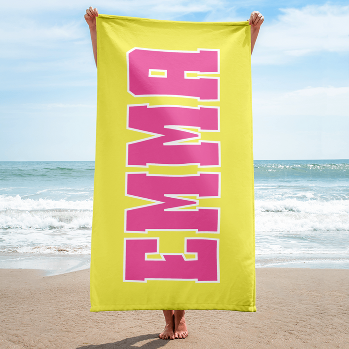 Bright Bold Personalized Beach Towel