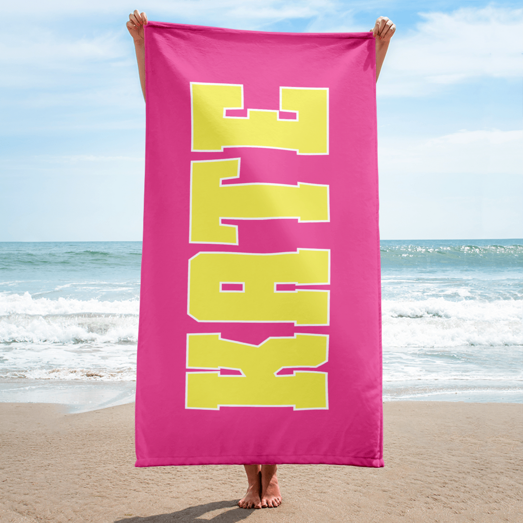 Bright Bold Personalized Beach Towel